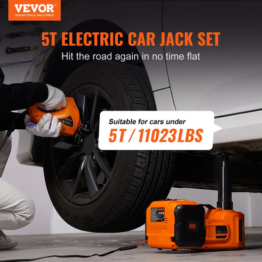 🔥 VEVOR 5-Ton Electric Car Jack Kit – Lift, Wrench, Inflate & Go!